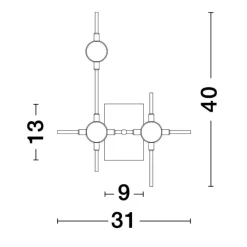 Applique Da Parete-Selezionato da Mazzolaluce Apllique da parete moderna oro led 9w 3000k