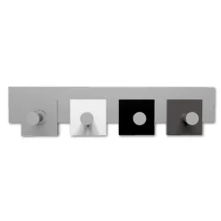 Appendiabiti Da Parete-Selezionato da Mazzolaluce Appendiabiti a muro 4 ganci nero bianco grigio moderno