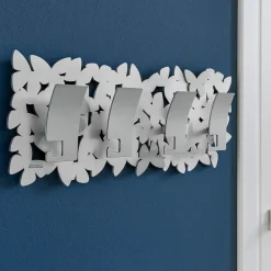 Appendiabiti Da Parete-Selezionato da Mazzolaluce Appendiabiti a parete moderno per ingresso farfalle legno bianco grigio