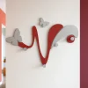 Appendiabiti Da Parete-Selezionato da Mazzolaluce Appendiabiti da parete butterfly legno rosso rubino grigio