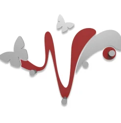 Appendiabiti Da Parete-Selezionato da Mazzolaluce Appendiabiti da parete butterfly legno rosso rubino grigio