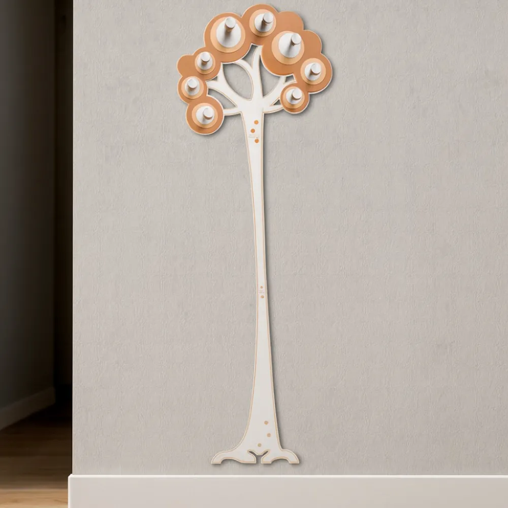 Appendiabiti Da Parete-Selezionato da Mazzolaluce Appendiabiti da parete design moderno albero legno colore terracotta