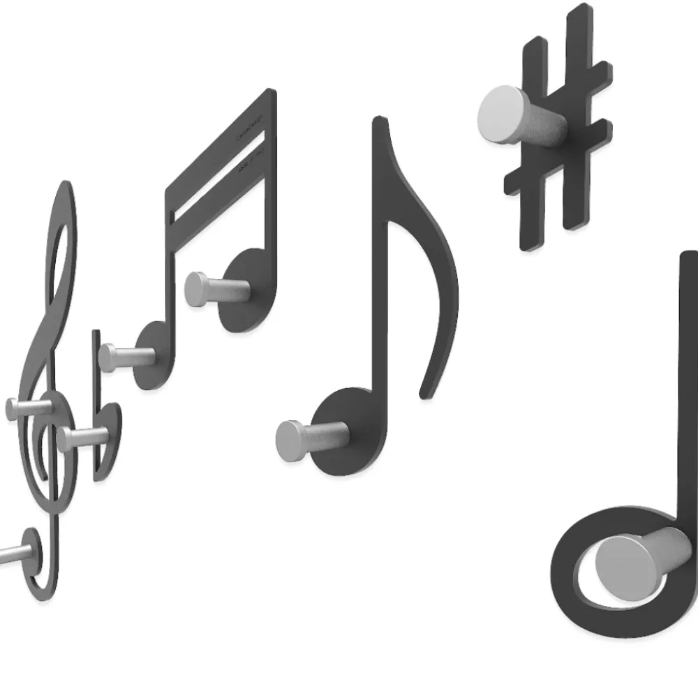 Appendiabiti Da Parete-Selezionato da Mazzolaluce Appendiabiti da parete design musicale verdi nero