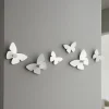 Appendiabiti Da Parete-Selezionato da Mazzolaluce Appendiabiti da parete farfalle bianco grigio 3 ganci