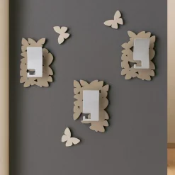 Appendiabiti Da Parete-Selezionato da Mazzolaluce Appendiabiti da parete ganci moderno farfalle legno tortora