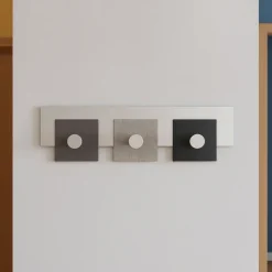 Appendiabiti Da Parete-Selezionato da Mazzolaluce Appendiabiti da parete moderno 3 ganci appendini radica grigio nero