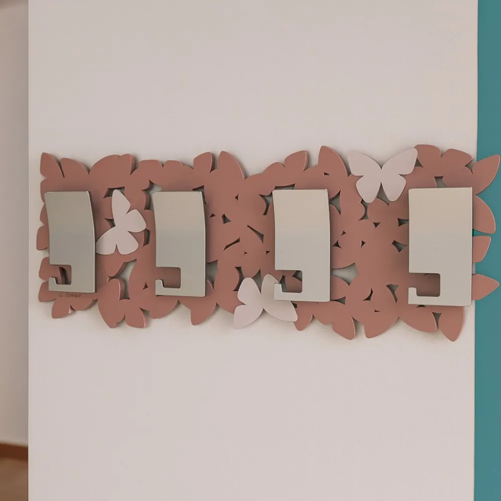 Appendiabiti Da Parete-Selezionato da Mazzolaluce Appendiabiti da parete moderno legno colore rosa nuvola