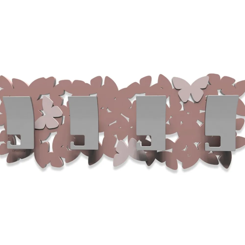 Appendiabiti Da Parete-Selezionato da Mazzolaluce Appendiabiti da parete moderno legno colore rosa nuvola