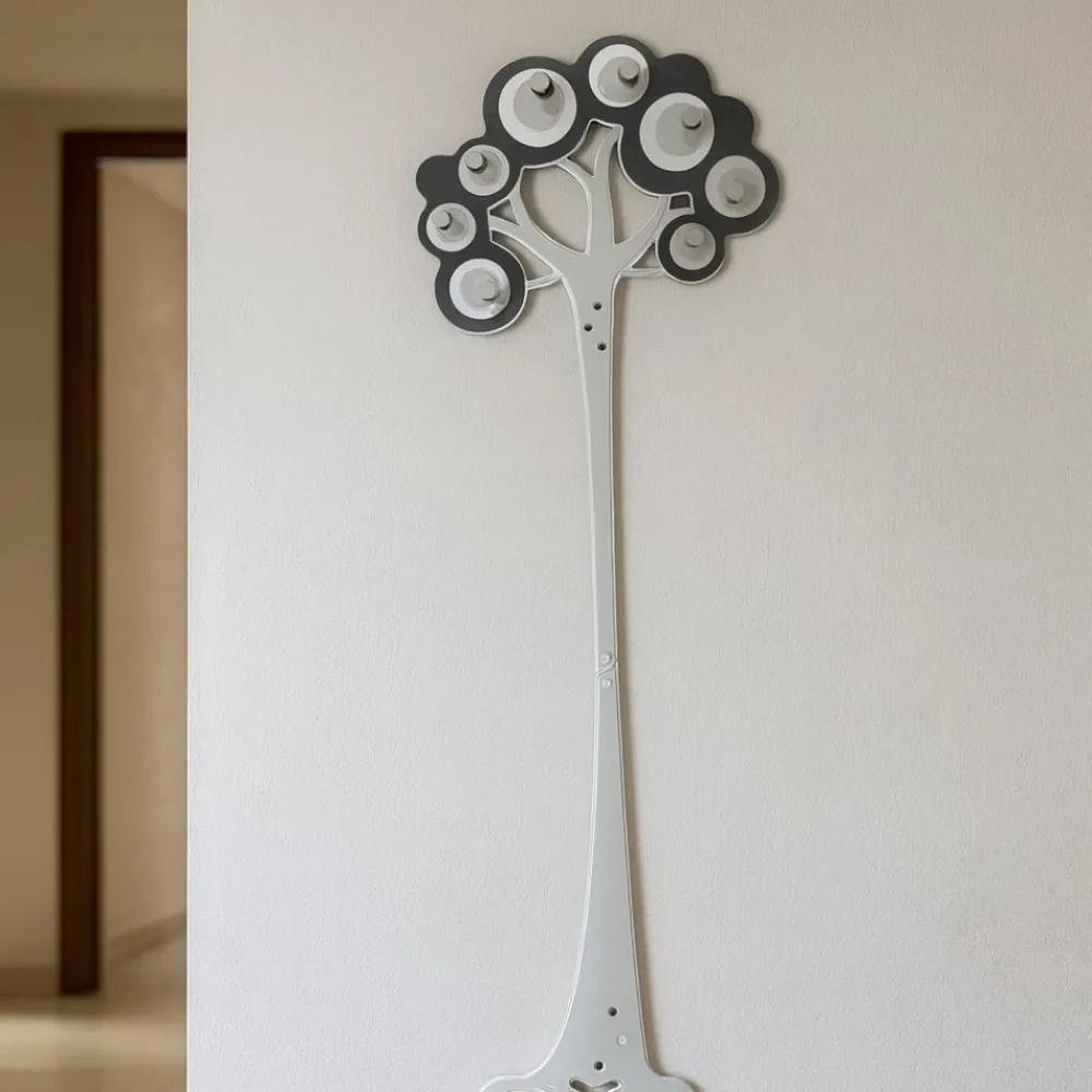 Appendiabiti Da Parete-Selezionato da Mazzolaluce Appendiabiti da parete moderno albero legno colore nero grigio