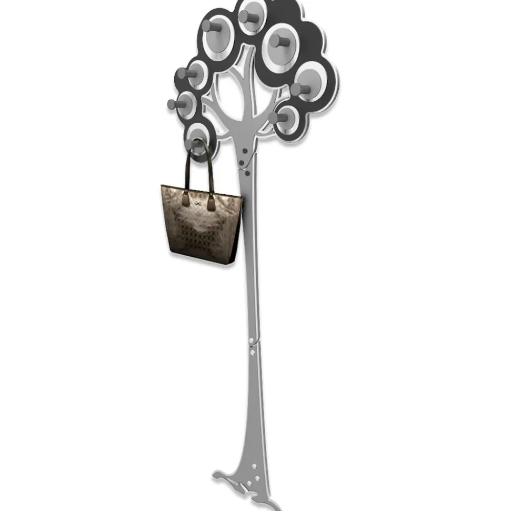 Appendiabiti Da Parete-Selezionato da Mazzolaluce Appendiabiti da parete moderno albero legno colore nero grigio