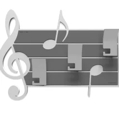 Appendiabiti Da Parete-Selezionato da Mazzolaluce Appendiabiti da parete musicale legno bianco grigio