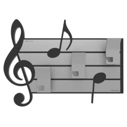 Appendiabiti Da Parete-Selezionato da Mazzolaluce Appendiabiti da parete note musicali legno nero e grigio