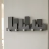 Appendiabiti Da Parete-Selezionato da Mazzolaluce Appendiabiti da parete particolare skyline legno colore grigio quarzo