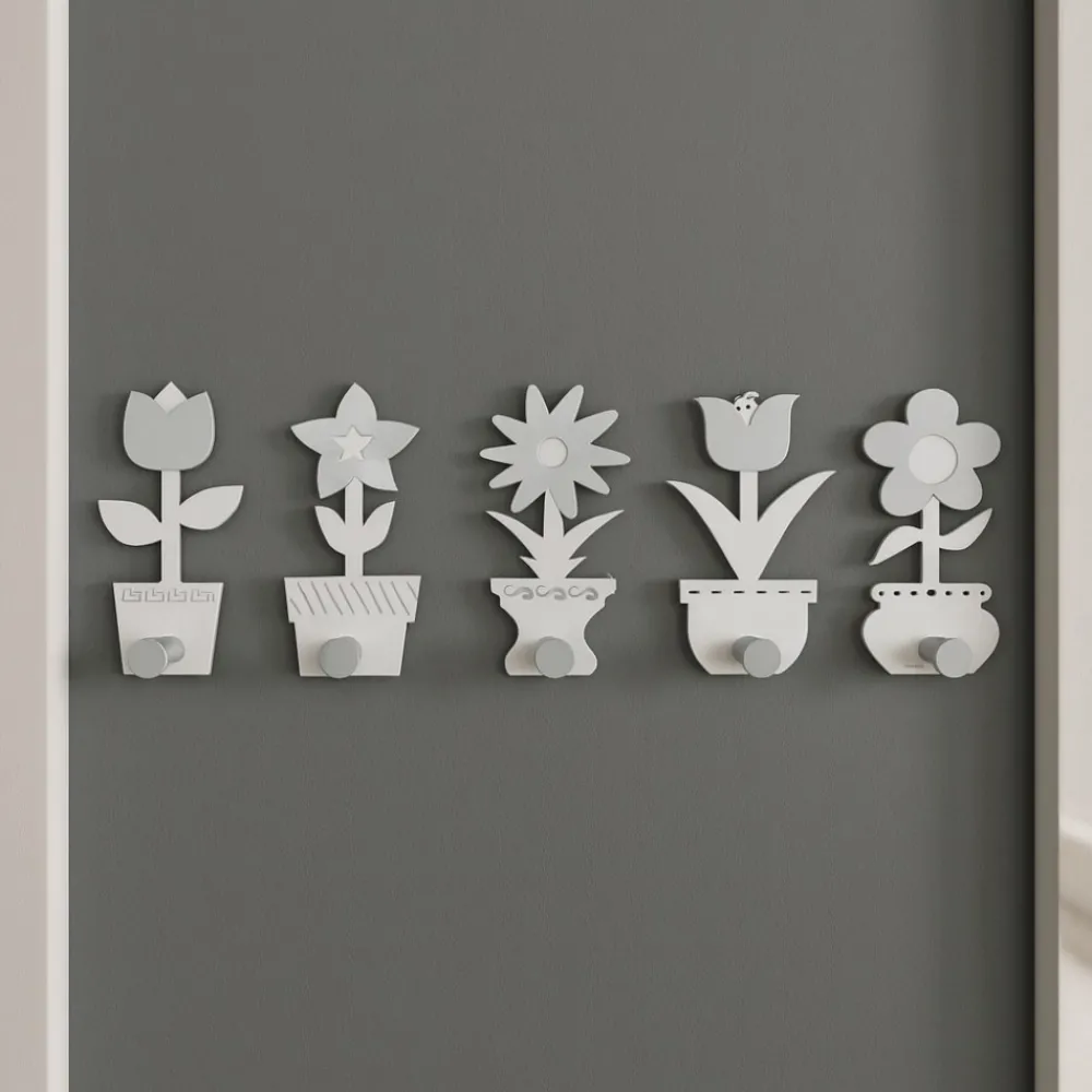 Appendiabiti Da Parete-Selezionato da Mazzolaluce Appendiabiti da parete piantine legno bianco grigio design moderno