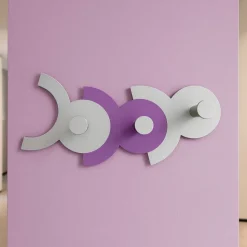 Appendiabiti Da Parete-Selezionato da Mazzolaluce Appendiabiti da parete viola grigio moderno diennea legno