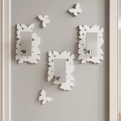 Appendiabiti Da Parete-Selezionato da Mazzolaluce Appendiabiti ganci a parete farfalle legno bianco-grigio