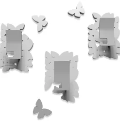 Appendiabiti Da Parete-Selezionato da Mazzolaluce Appendiabiti ganci a parete farfalle legno bianco-grigio