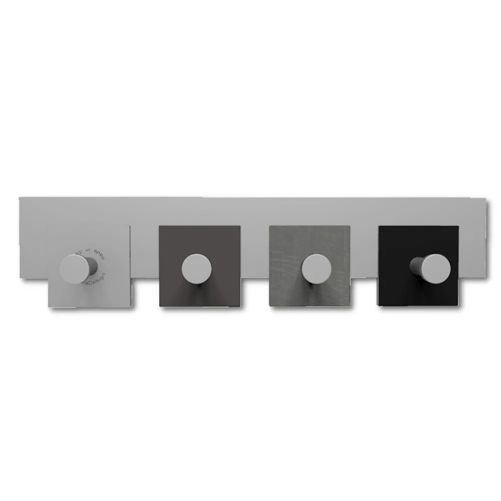 Appendiabiti Da Parete-Selezionato da Mazzolaluce Appendi abiti moderni da parete 4 ganci design radica grigia per ingresso