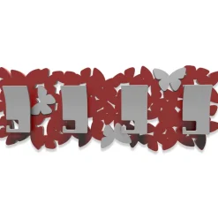 Appendiabiti Da Parete-Selezionato da Mazzolaluce Appendiabiti moderno a parete butterfly legno rosso rubino grigio
