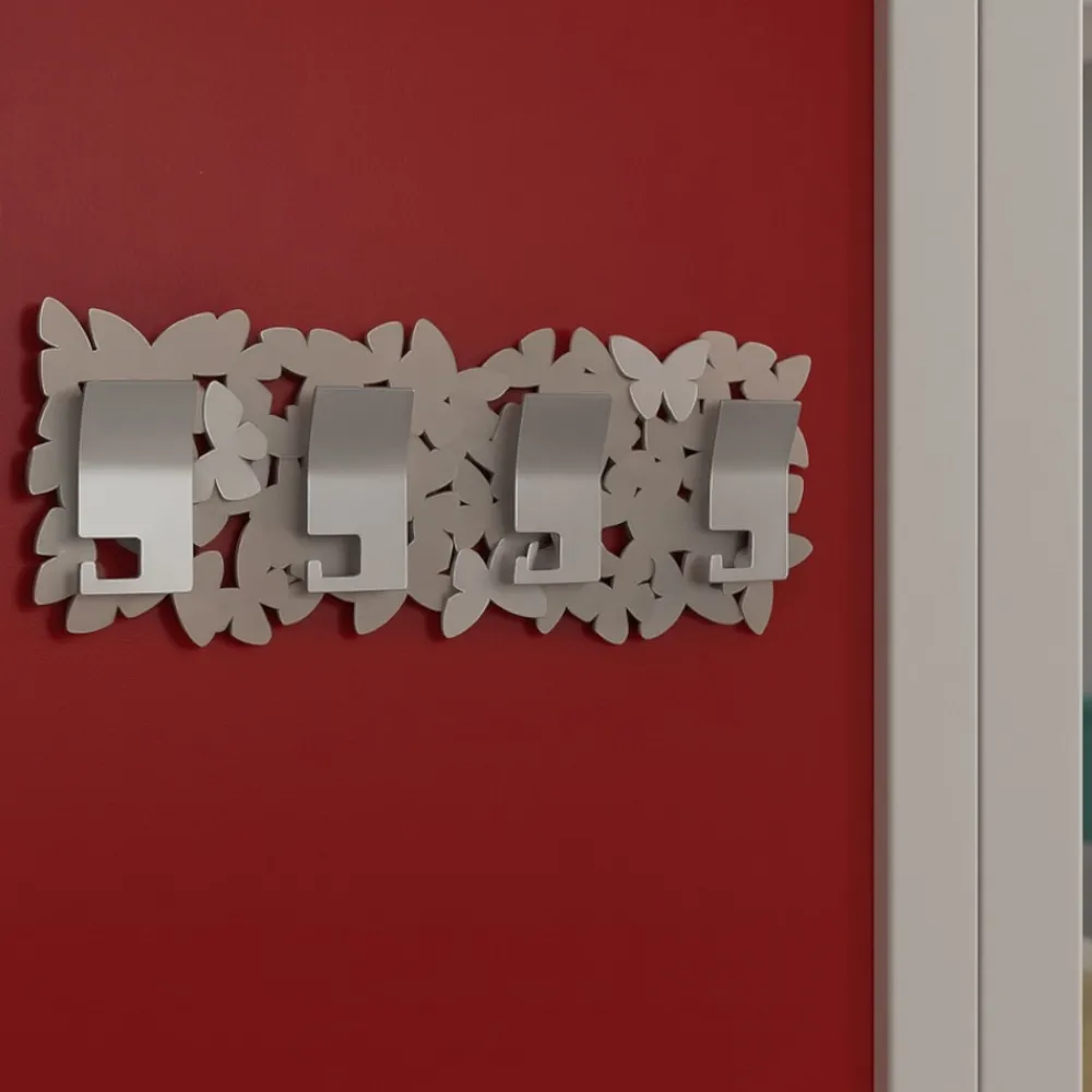 Appendiabiti Da Parete-Selezionato da Mazzolaluce Appendiabiti moderno da parete farfalle legno colore tortora