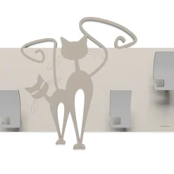 Appendiabiti Da Parete-Selezionato da Mazzolaluce Appendiabiti moderno da parete gatti legno tortora