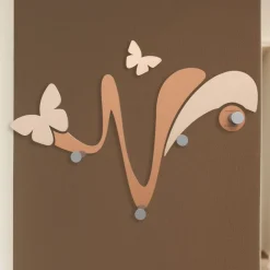 Appendiabiti Da Parete-Selezionato da Mazzolaluce Appendiabiti moderno da parete farfalle legno colore abbronzato
