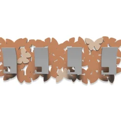 Appendiabiti Da Parete-Selezionato da Mazzolaluce Appendiabiti moderno farfalle da parete colore abbronzato arancione