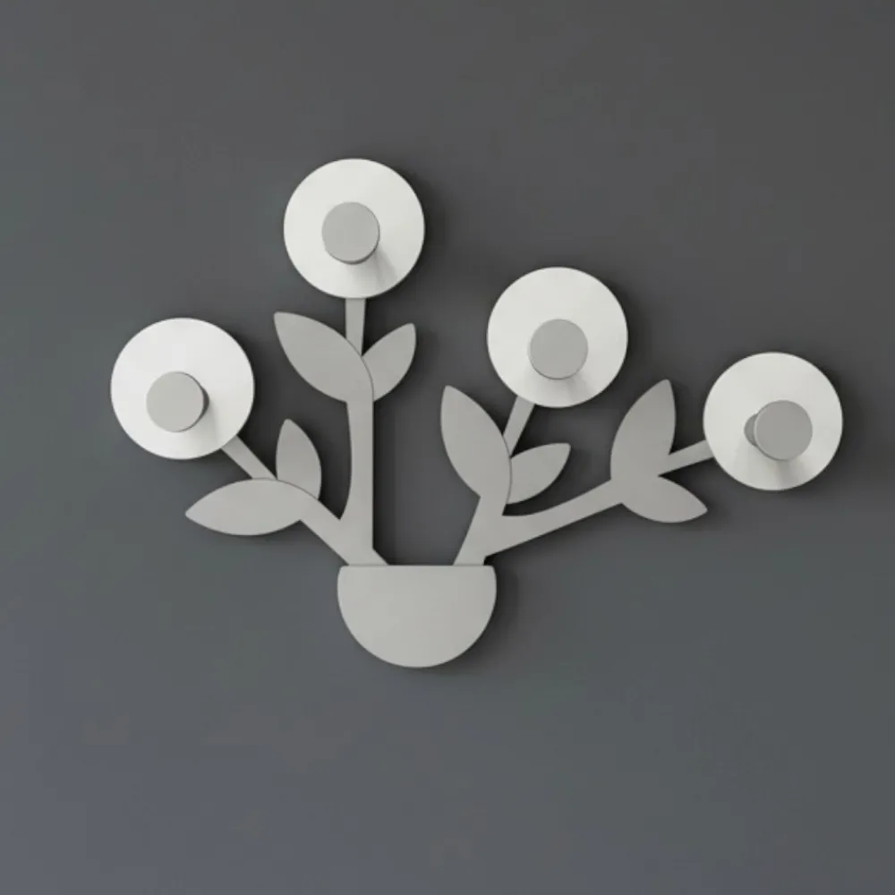 Appendiabiti Da Parete-Selezionato da Mazzolaluce Appendiabiti particolare da parete per ingresso design legno bianco grigio