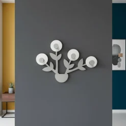 Appendiabiti Da Parete-Selezionato da Mazzolaluce Appendiabiti particolare da parete per ingresso design legno bianco grigio