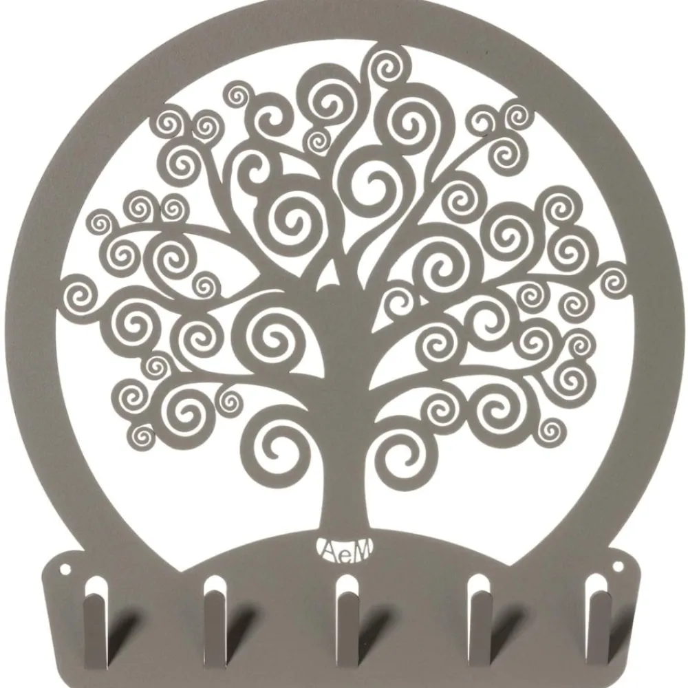 Mobili Ingresso Moderni-Selezionato da Mazzolaluce Appendichiavi albero della vita da parete colore fango