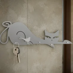 Mobili Ingresso Moderni-Selezionato da Mazzolaluce Appendichiavi da parete gatto magnetico legno