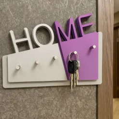 Mobili Ingresso Moderni-Selezionato da Mazzolaluce Appendichiavi da parete magnetico moderno legno bianco viola