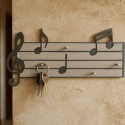 Mobili Ingresso Moderni-Selezionato da Mazzolaluce Appendichiavi da parete magnetico legno colore grigio quarzo e tortora