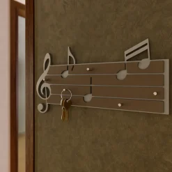 Mobili Ingresso Moderni-Selezionato da Mazzolaluce Appendichiavi da parete magnetico pentagramma legno colore alluminio tortora