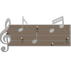 Mobili Ingresso Moderni-Selezionato da Mazzolaluce Appendichiavi da parete magnetico pentagramma legno colore alluminio tortora