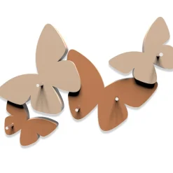 Mobili Ingresso Moderni-Selezionato da Mazzolaluce Appendichiavi da parete magnetico farfalle colore abbronzato moderno