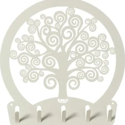 Mobili Ingresso Moderni-Selezionato da Mazzolaluce Appendichiavi da parete metallo albero della vita avorio
