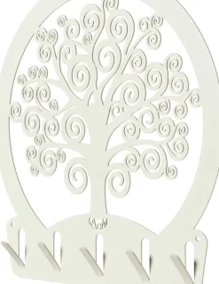 Mobili Ingresso Moderni-Selezionato da Mazzolaluce Appendichiavi da parete metallo albero della vita avorio