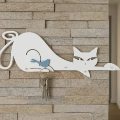 Mobili Ingresso Moderni-Selezionato da Mazzolaluce Appendichiavi magnetico da parete gatto bianco