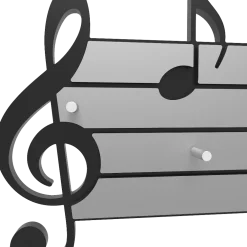 Mobili Ingresso Moderni-Selezionato da Mazzolaluce Appendichiavi musicale da parete legno nero e grigio