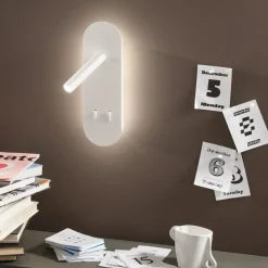 Applique Camera Da Letto-Ondaluce Ap plate applique per comodino camera da letto bianca led orientabile