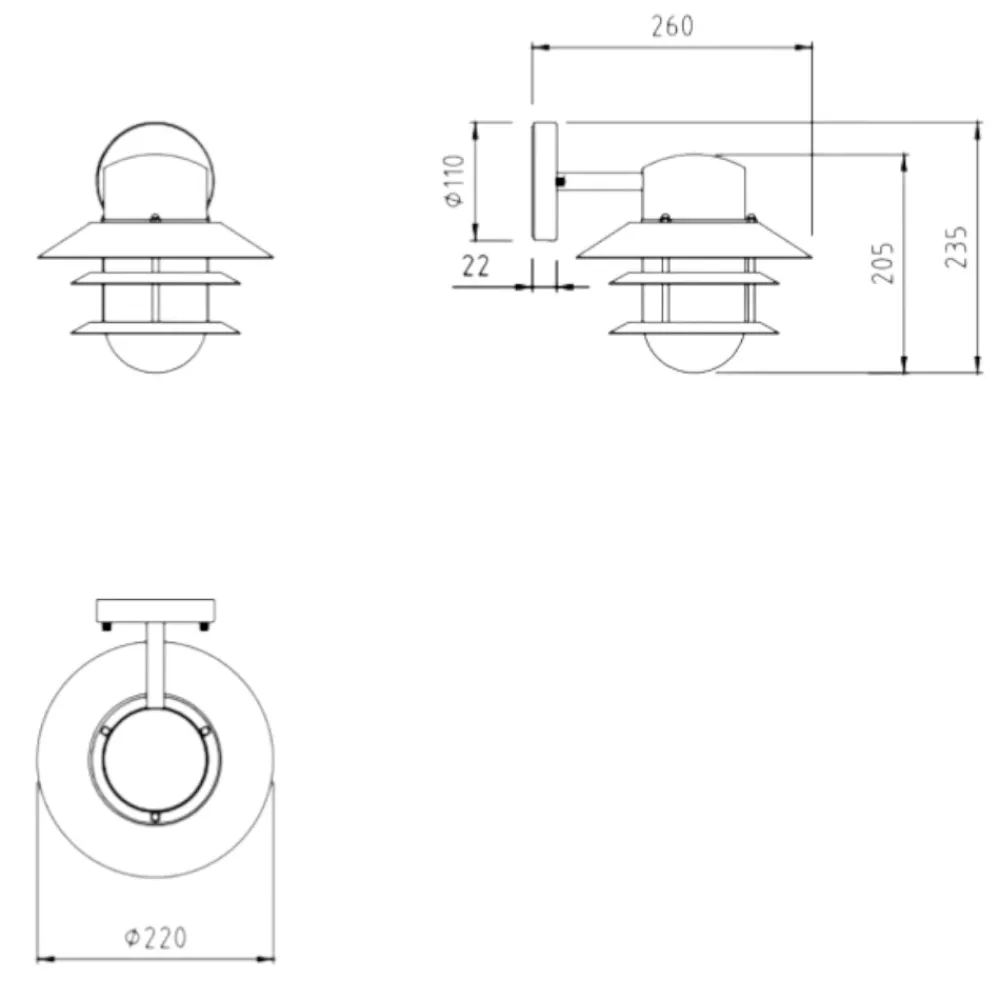 Applique Da Esterno-Selezionato da Mazzolaluce Applique acciaio zincato per esterno anti salsedine ip44