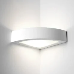 Applique Da Parete-Selezionato da Mazzolaluce Applique angolare di gesso ceramica bianca per angolo parete