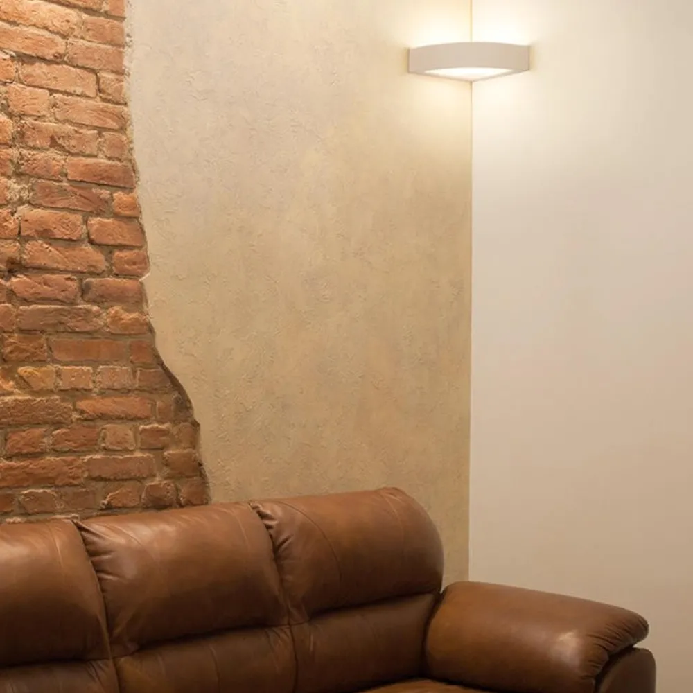 Applique Da Parete-Selezionato da Mazzolaluce Applique angolare gesso ceramica 12w 4000k bianco
