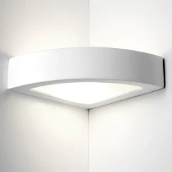 Applique Da Parete-Selezionato da Mazzolaluce Applique angolare led 12w 3000k bianca di gesso ceramica