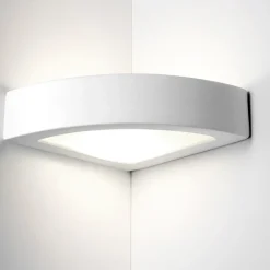 Applique Da Parete-Selezionato da Mazzolaluce Applique angolare led 12w 2700k di gesso ceramica bianco