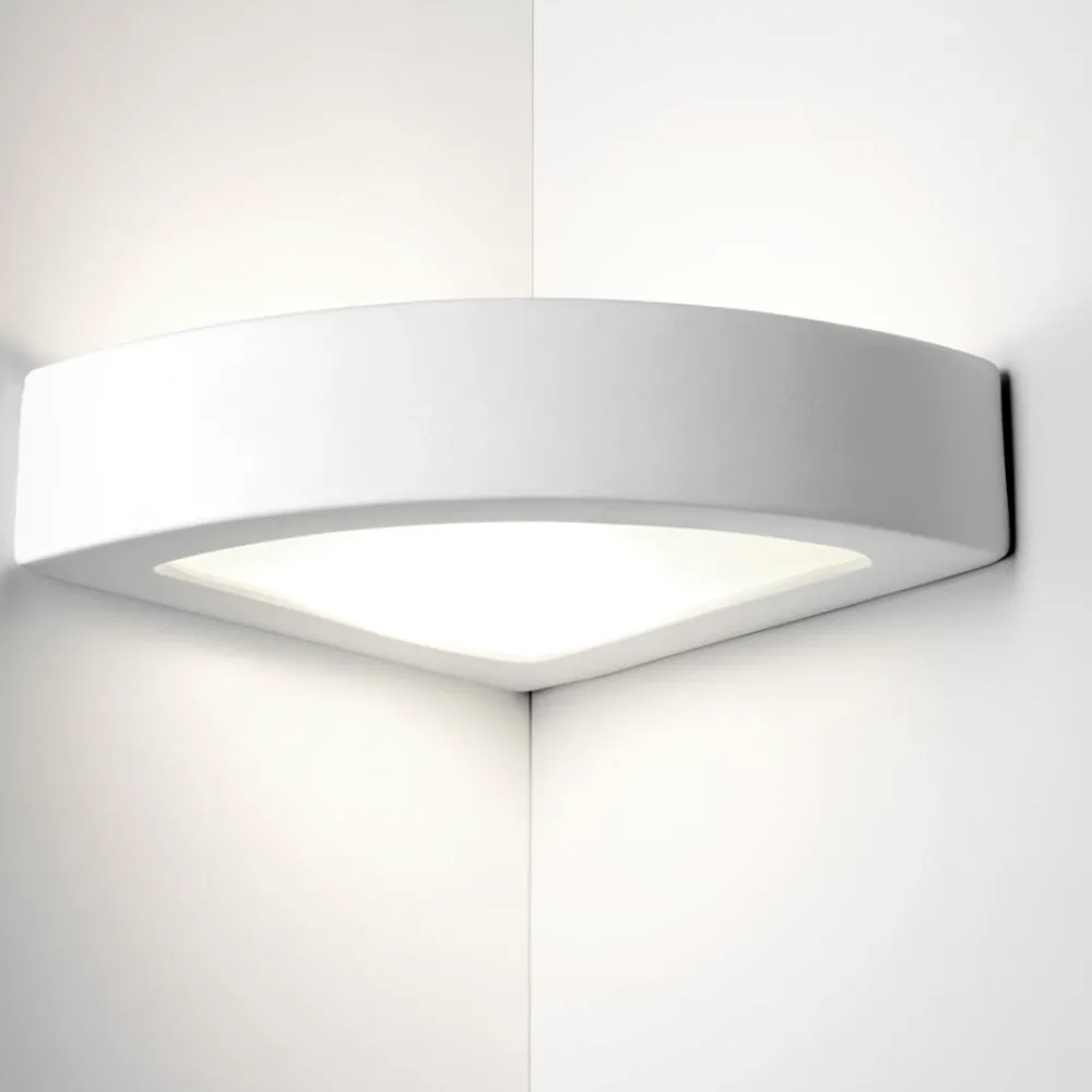 Applique Da Parete-Selezionato da Mazzolaluce Applique angolare led 12w 2700k di gesso ceramica bianco