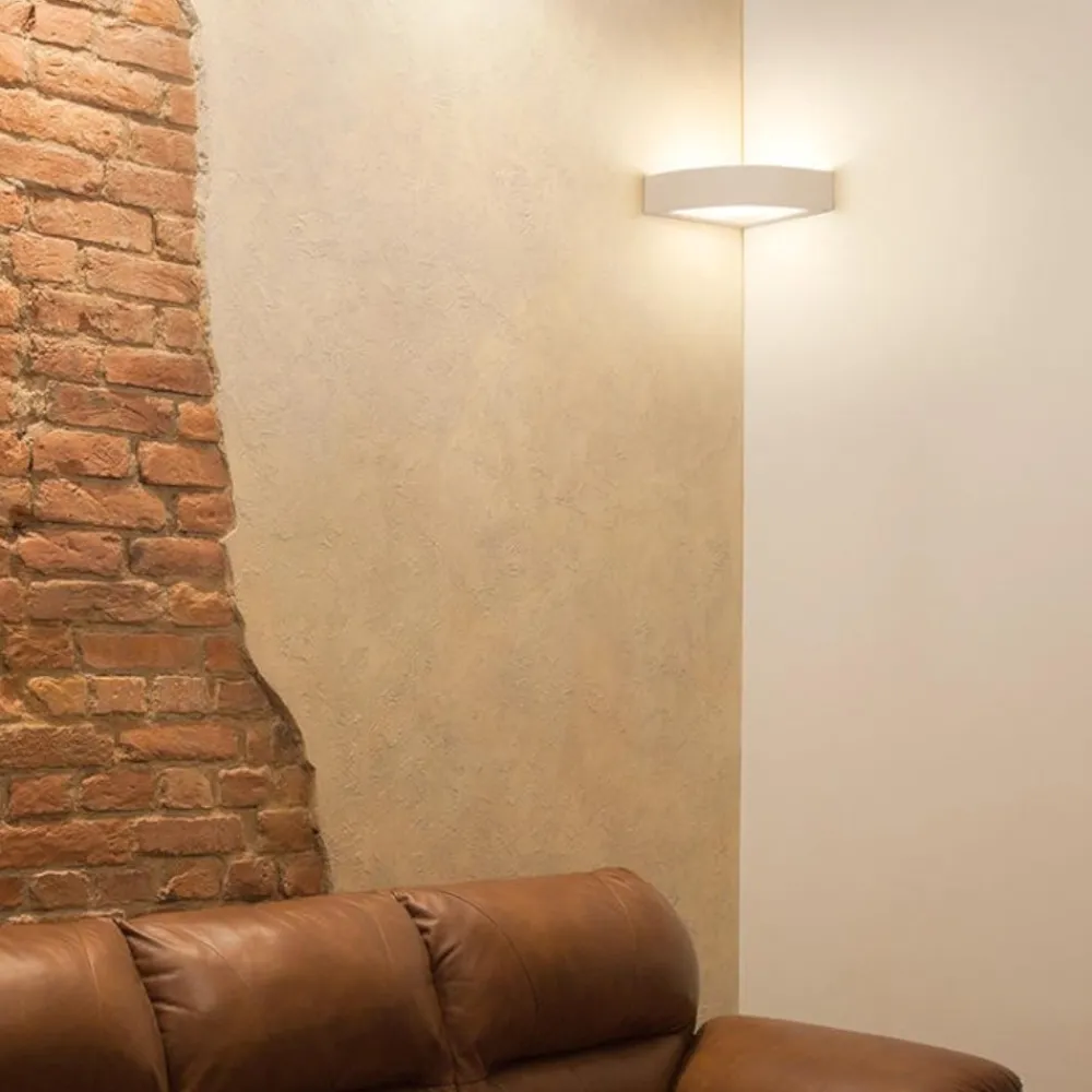 Applique Da Parete-Selezionato da Mazzolaluce Applique angolare led 12w 2700k di gesso ceramica bianco