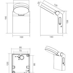 Applique Da Esterno-Selezionato da Mazzolaluce Applique antracite da esterno orientabile led anti corrosione
