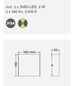 Applique Da Esterno-Selezionato da Mazzolaluce Applique antracite per esterni led 5w 3000k quadrato moderna